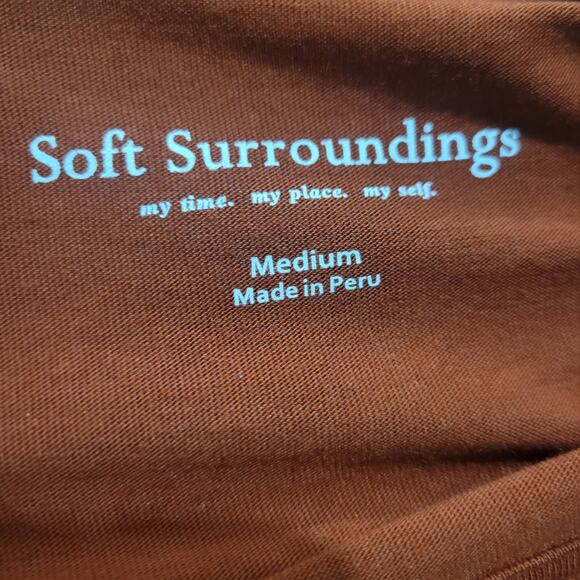 Soft Surroundings Maxi Dress Orange Clay Jersey Long Stretch Boatneck Medium - Picture 7 of 14